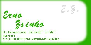 erno zsinko business card